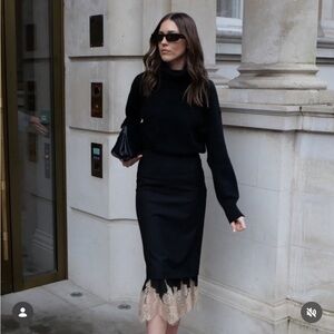 ZARA Combined Lace Skirt ZW Collection NWT Size Medium